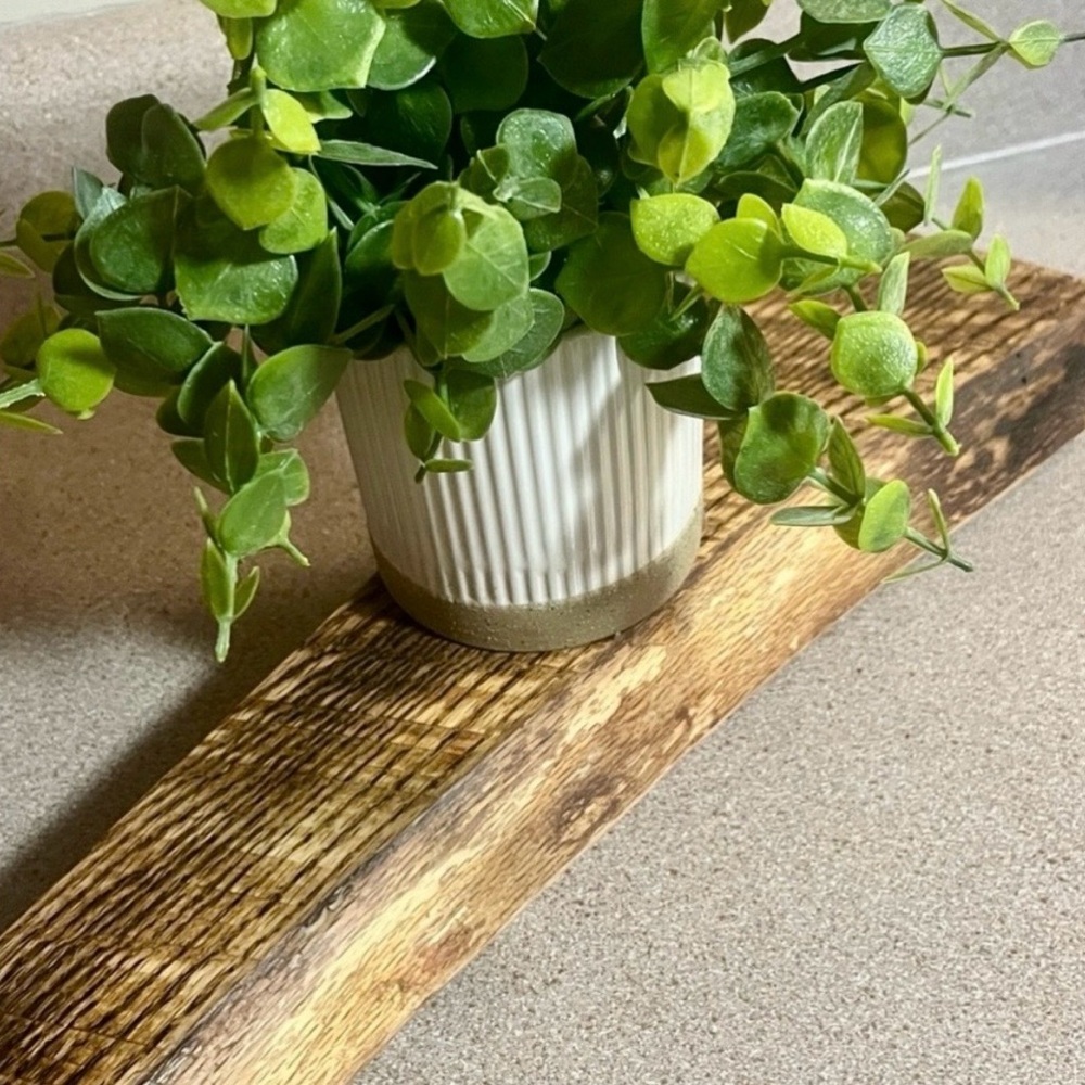 Rustic Wooden Tray Live Edge Handmade Server Trivet Table Riser Plant Stand - Picture 3 of 9